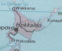 This map shows the homeland of the Ainu being the island of Hokkaido.